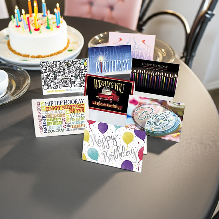 BDFRESH Birthday Card Bundle Set 50 Assorted Cards With Envelopes 7 7/8 x 5 5/8"