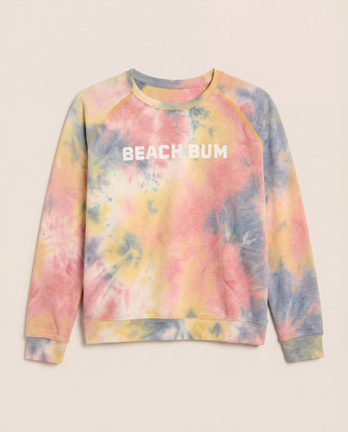 Butter Printed Tie Dye $|& SEAS Beach Bum Tie Dye Graphic Pullover - Hanger Detail