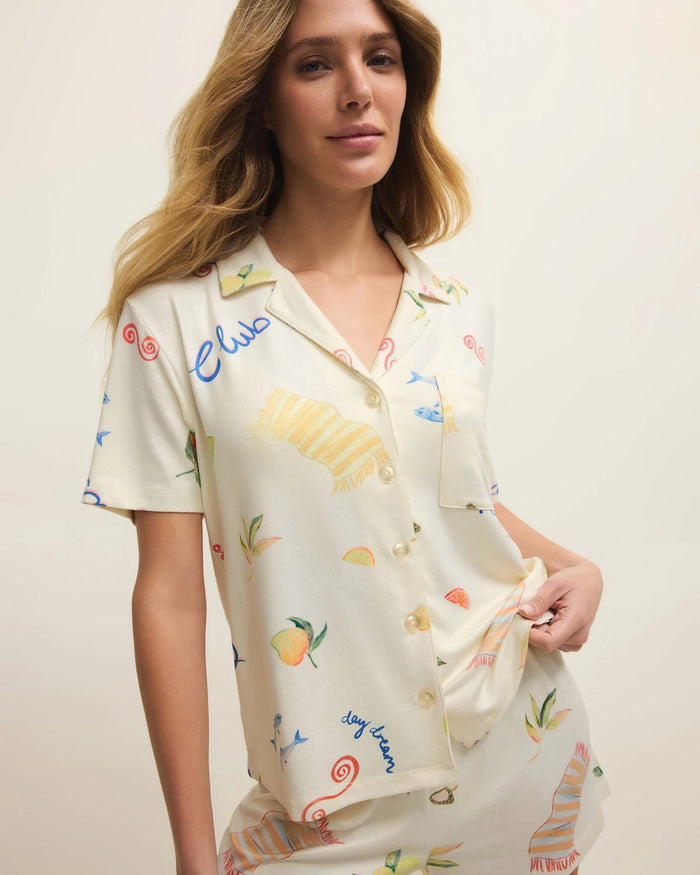 Vanilla Ice $|& Z Supply Beach Days PJ Top - VOF Detail