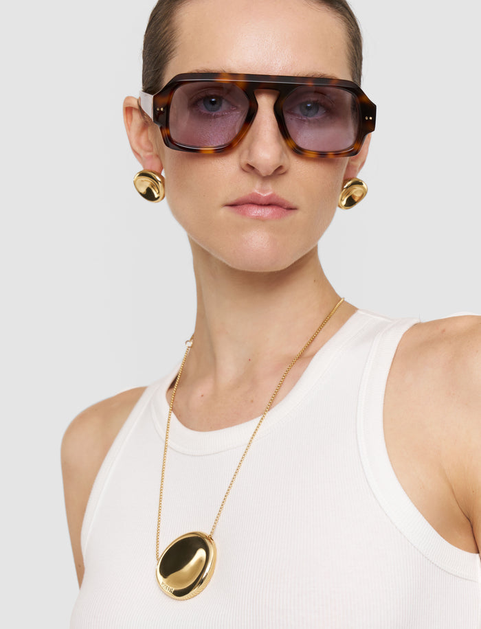 Gold Bean Pendant Necklace - Joseph