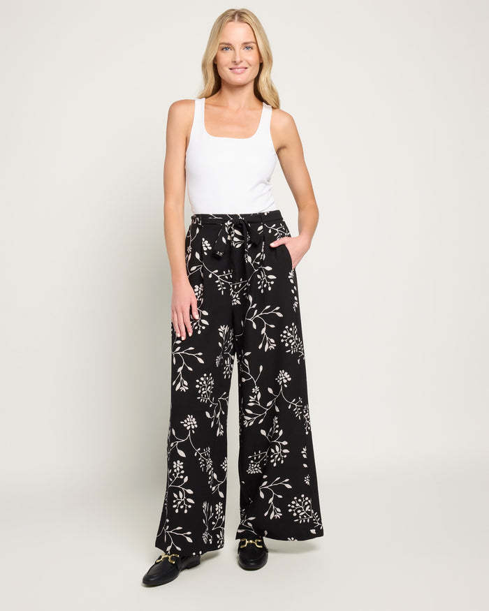 Black/Tan $|& Bobeau Belted Wide Leg Pant - UGC On Fig