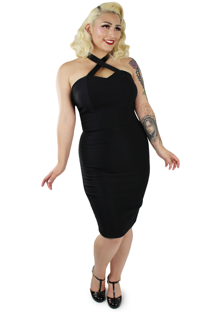 Model wearing dress