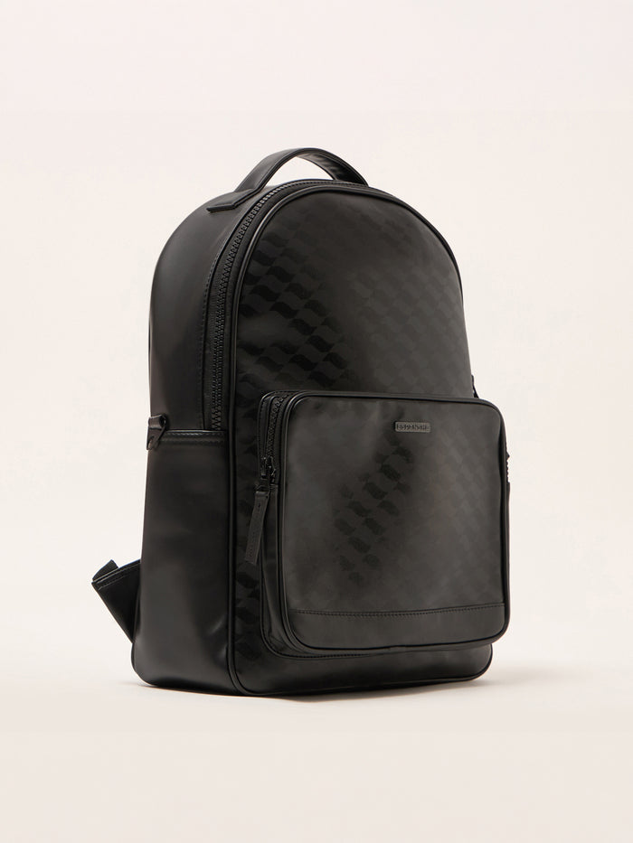 Blair - Black Monogram Leather Backpack