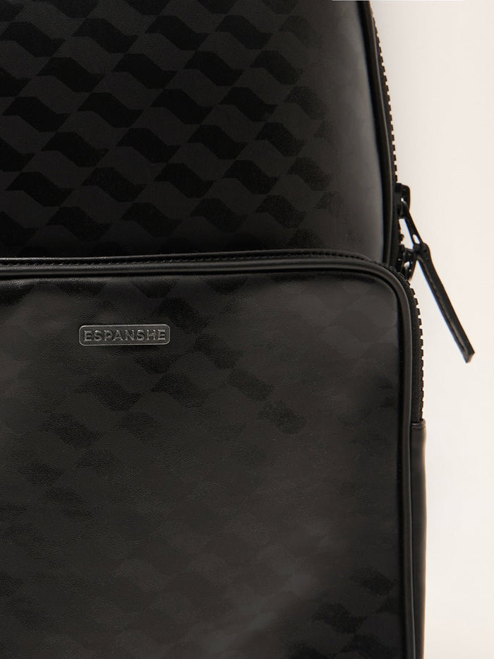 Blair - Black Monogram Leather Backpack