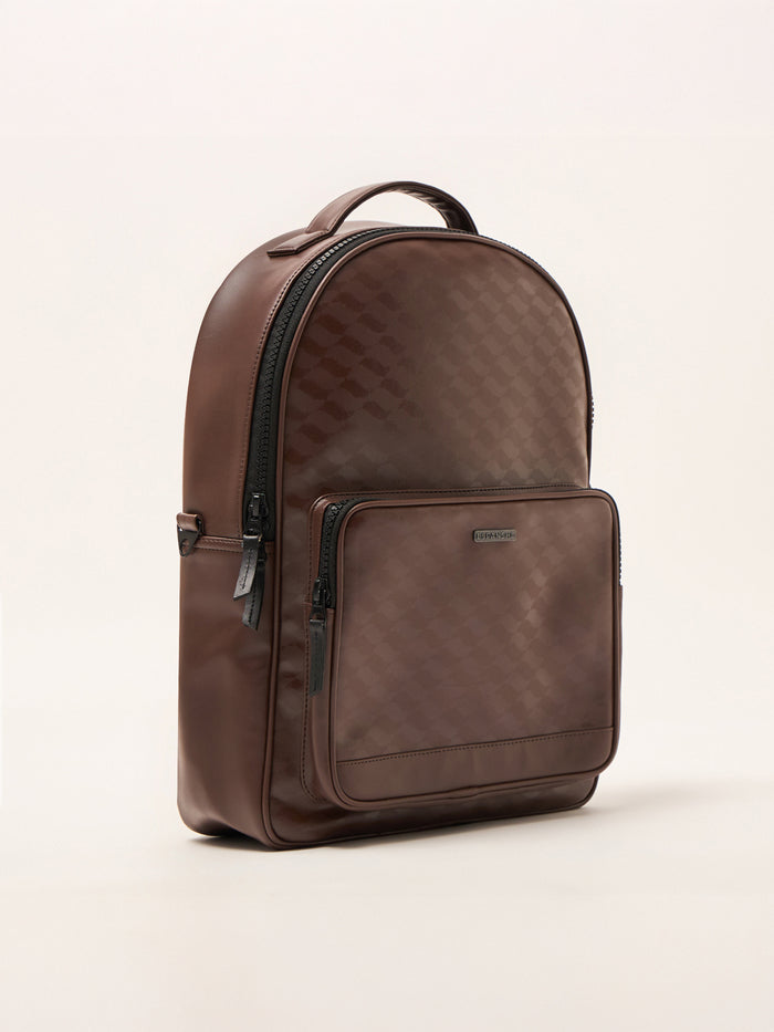 Blair - Brown Monogram Leather Backpack