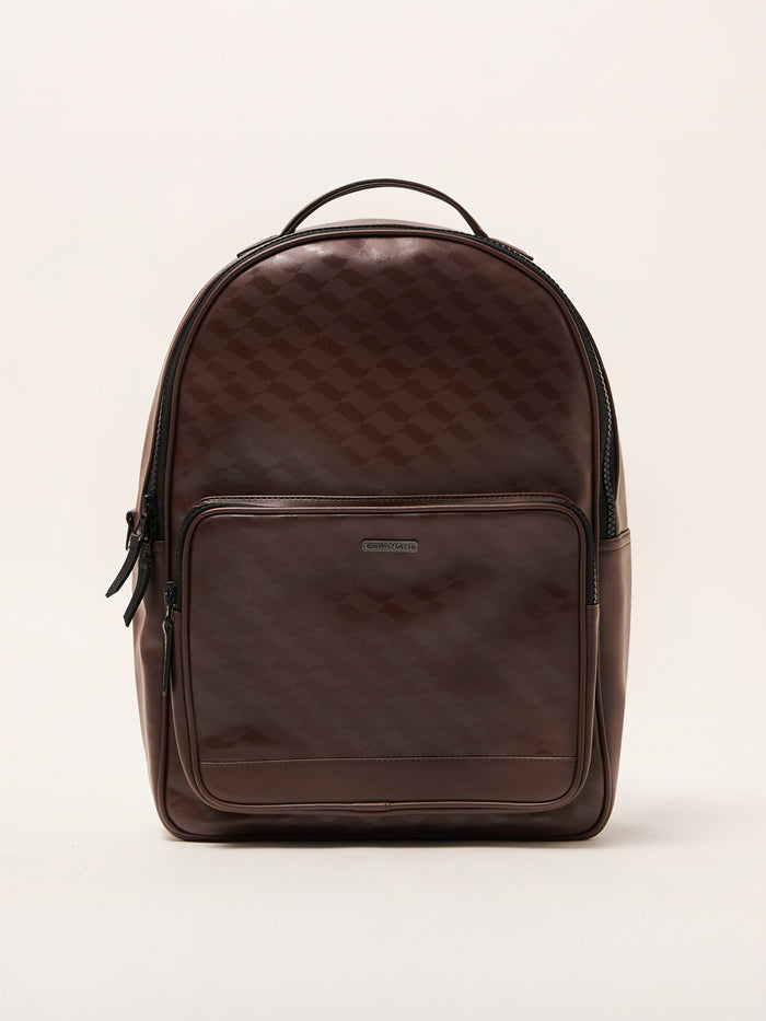 Blair - Brown Monogram Leather Backpack