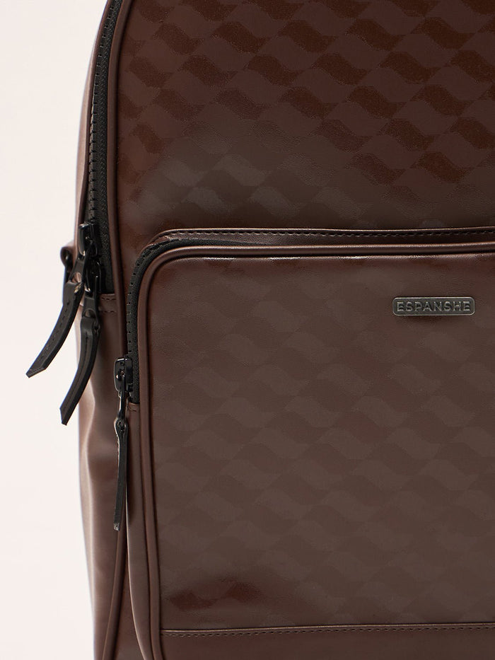 Blair - Brown Monogram Leather Backpack