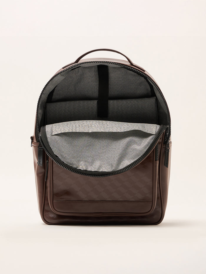 Blair - Brown Monogram Leather Backpack