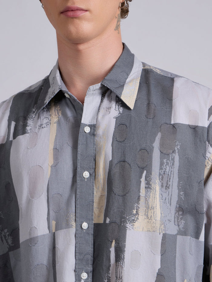 Blaz - Drop Shoulder Printed Shirt - Grey