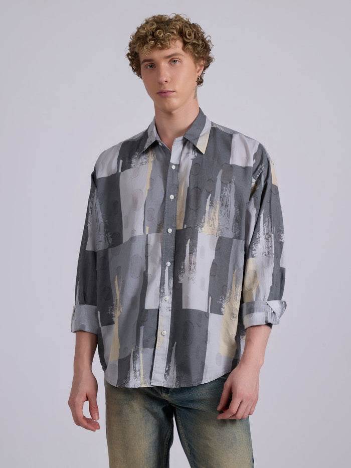 Blaz - Drop Shoulder Printed Shirt - Grey
