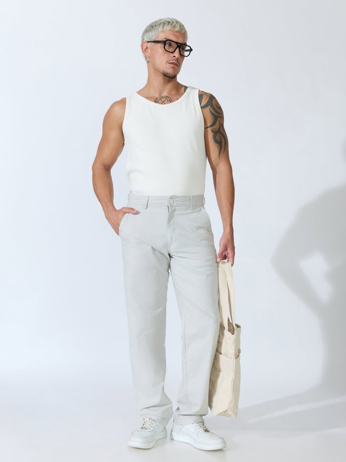 Bliss - Comfort Fit Cotton Pant - Grey