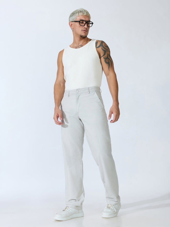 Bliss - Comfort Fit Cotton Pant - Grey