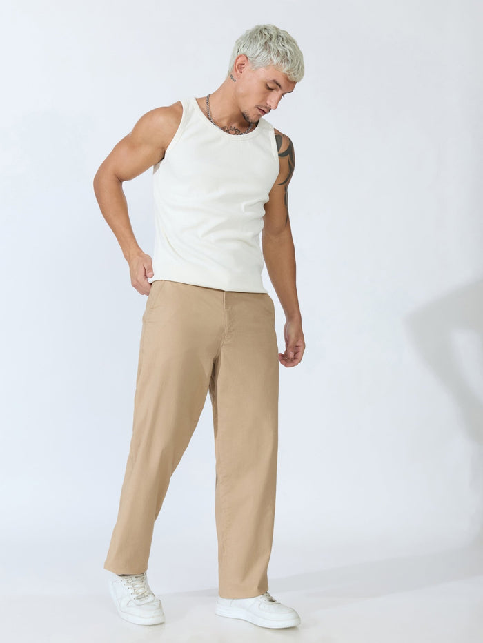 Bliss - Comfort Fit Cotton Pant - Khaki