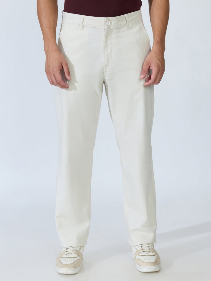 Bliss - Comfort Fit Cotton Pant - Light Beige
