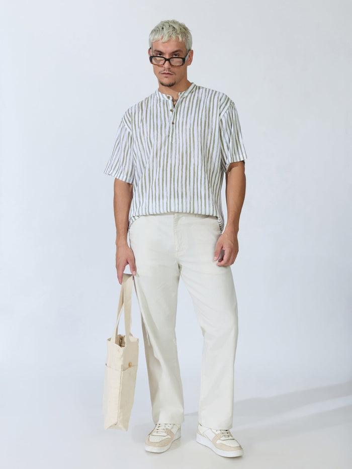 Bliss - Comfort Fit Cotton Pant - Light Beige