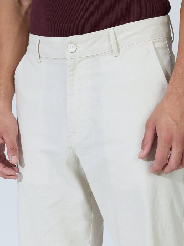 Bliss - Comfort Fit Cotton Pant - Light Beige