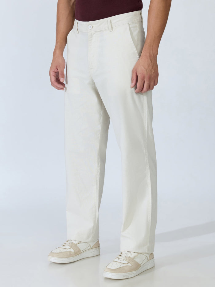 Bliss - Comfort Fit Cotton Pant - Light Beige
