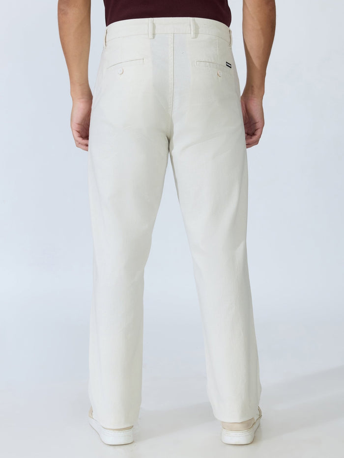 Bliss - Comfort Fit Cotton Pant - Light Beige