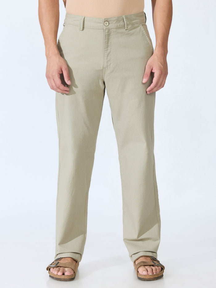 Bliss - Comfort Fit Cotton Pant - Light Sage Green