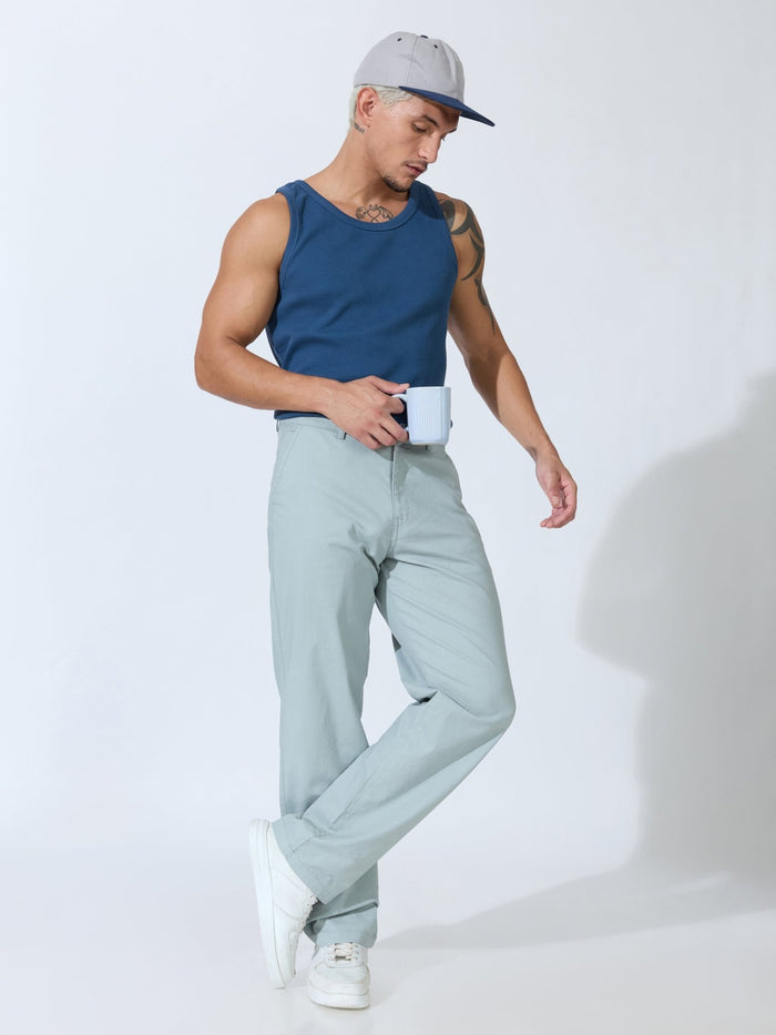Bliss - Comfort Fit Cotton Pant - Sea Green