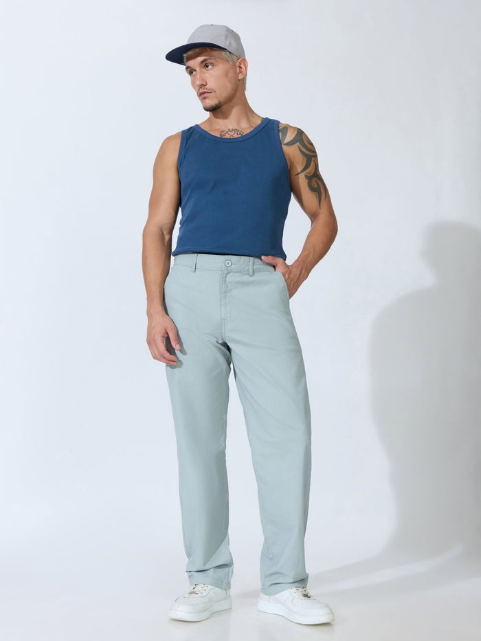 Bliss - Comfort Fit Cotton Pant - Sea Green