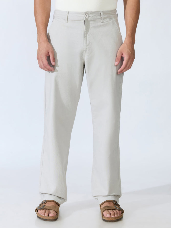 Bliss - Comfort Fit Cotton Pant - Silver Grey