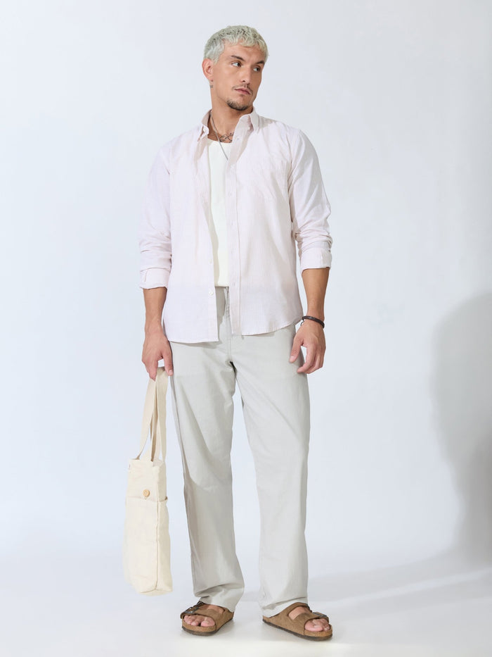 Bliss - Comfort Fit Cotton Pant - Silver Grey