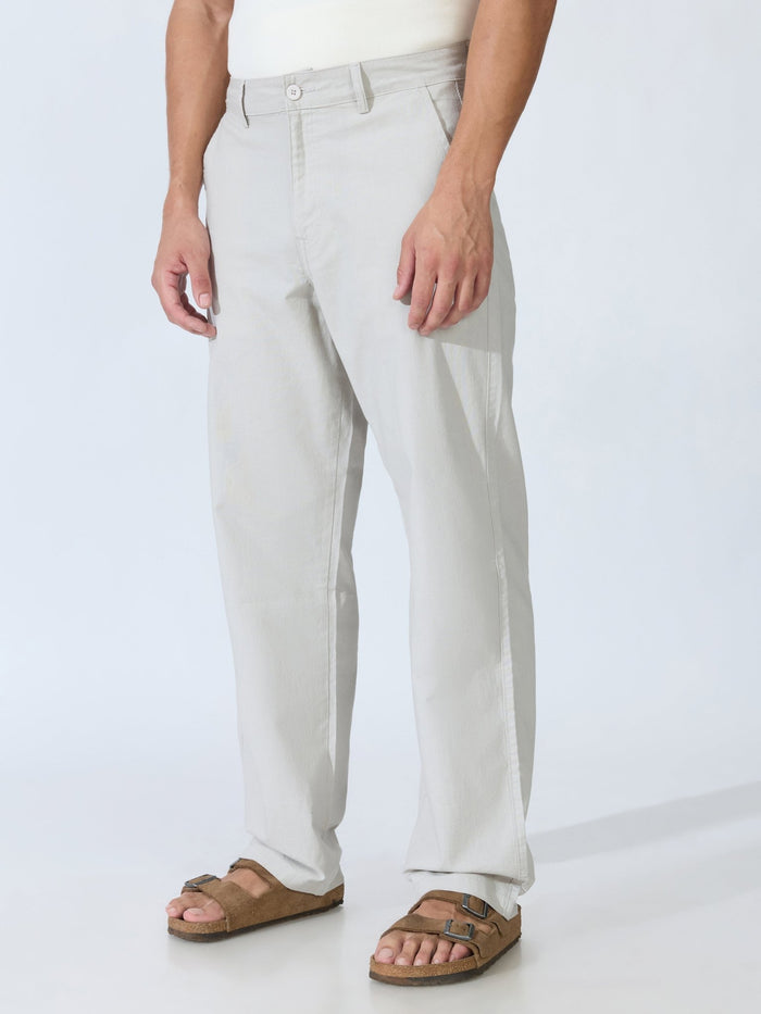 Bliss - Comfort Fit Cotton Pant - Silver Grey