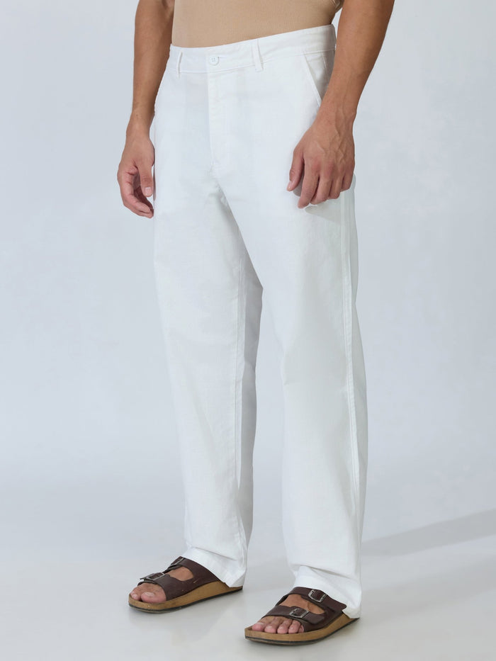 Bliss - Comfort Fit Cotton Pant - White