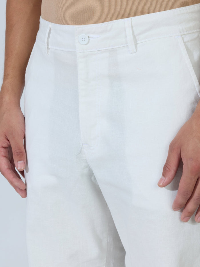 Bliss - Comfort Fit Cotton Pant - White