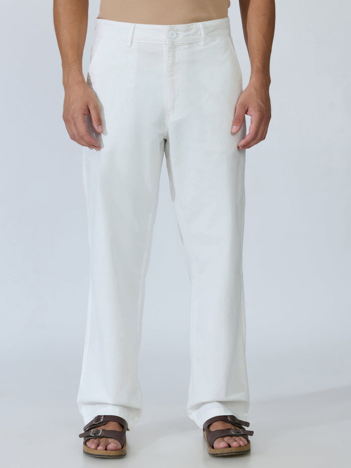 Bliss - Comfort Fit Cotton Pant - White