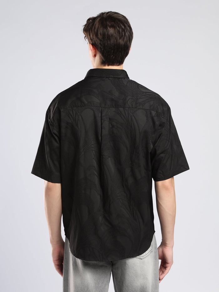Bopha - Embroidery Half Sleeve Shirt - Black