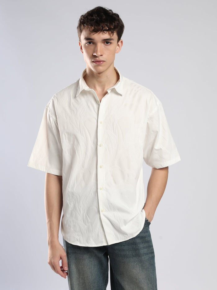 Bopha - Embroidery Half Sleeve Shirt - Off White