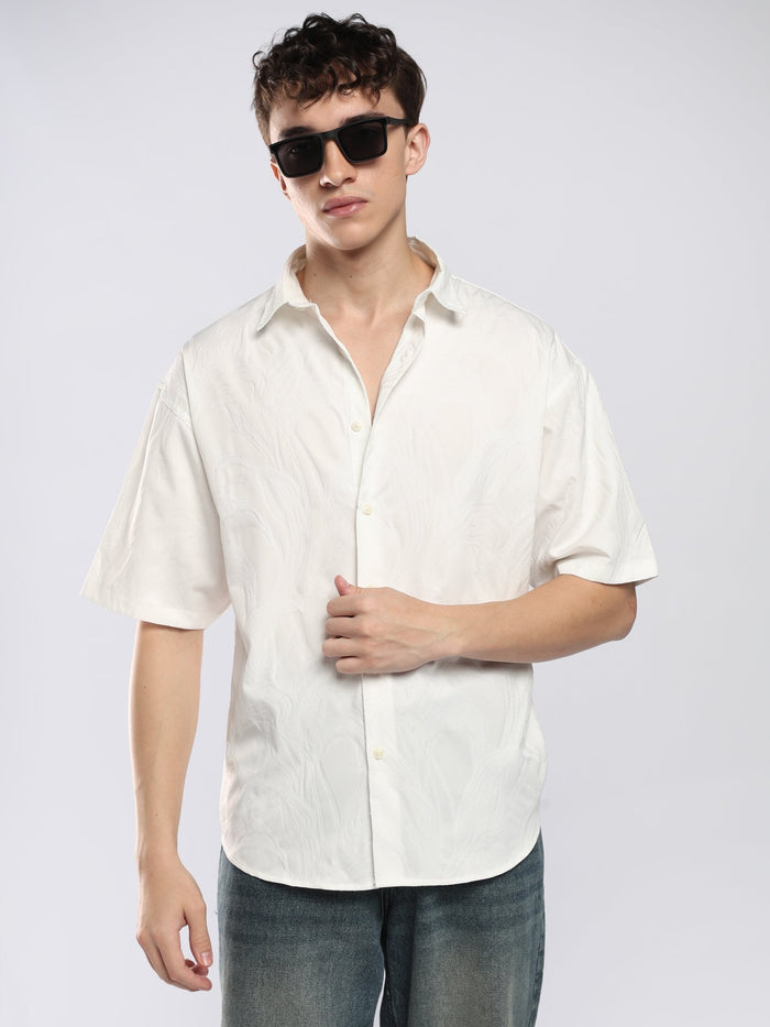 Bopha - Embroidery Half Sleeve Shirt - Off White