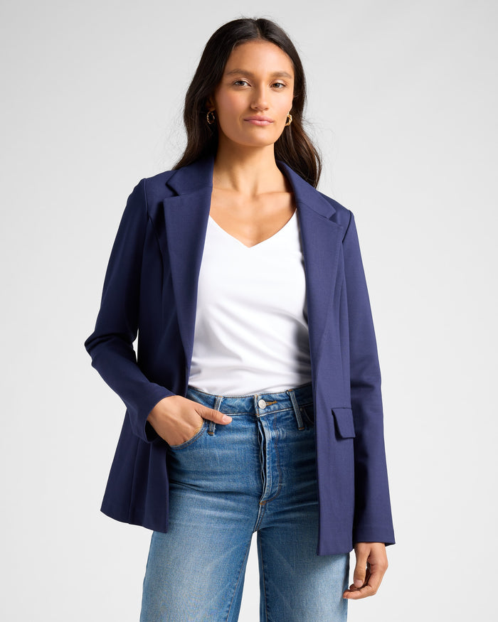Navy $|& Citrus Boyfriend Blazer - SOF Front