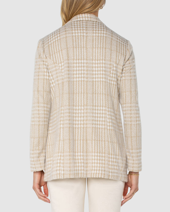 Cream Tan Plaid $|& Liverpool Boyfriend Blazer - Hanger Side