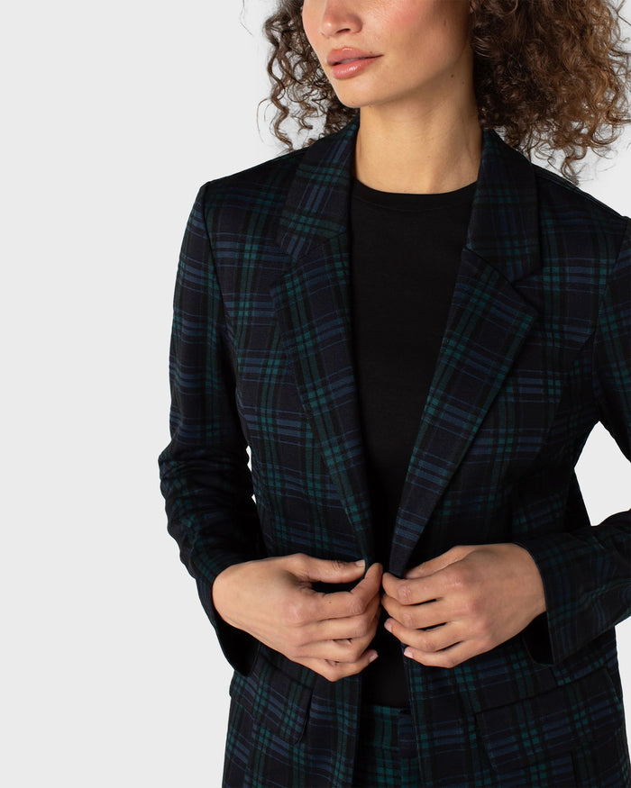Black Watch Plaid $|& Liverpool Boyfriend Blazer - Hanger Back