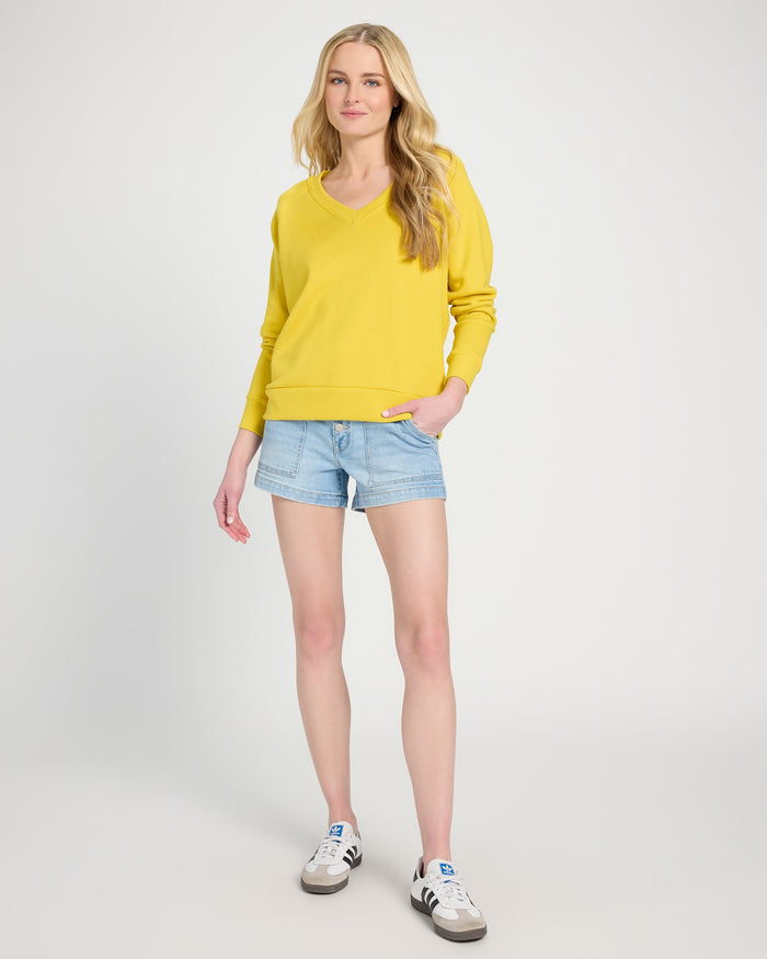 Amber Haze $|& SEAS Breaker V-Neck Sweatshirt - UGC On Fig