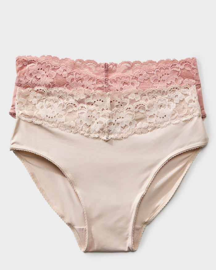 Ballet Pink/Champagne 2 Pack $|& Montelle Brief - Hanger Detail