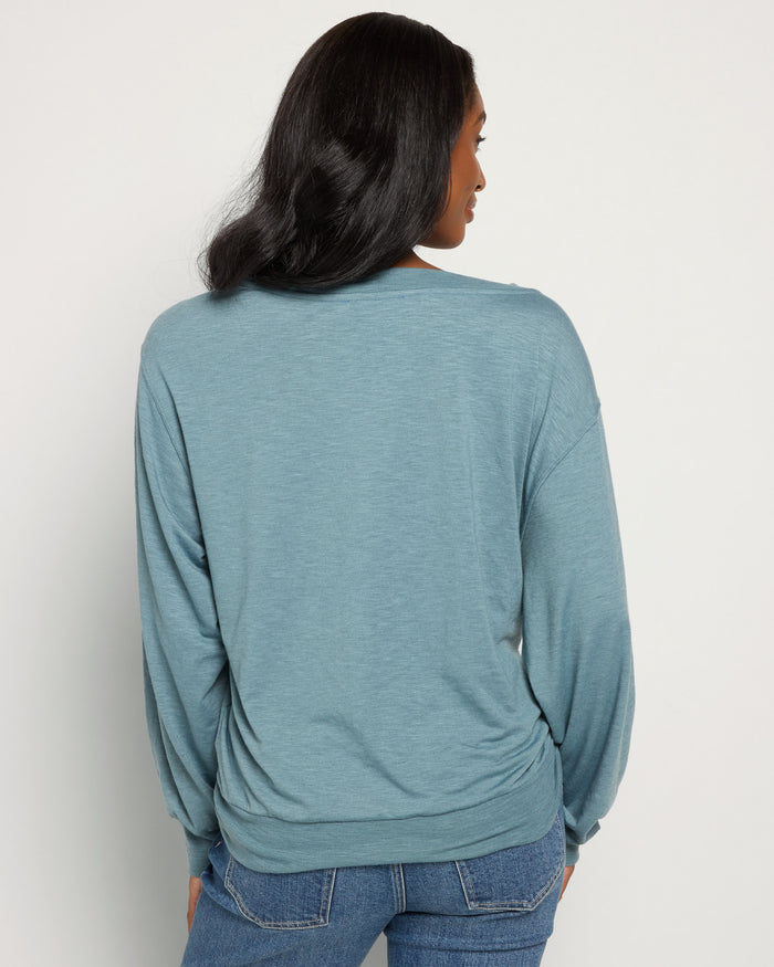 Lagoon $|& SEAS Brooksville Slub Off The Shoulder Top - SOF Back