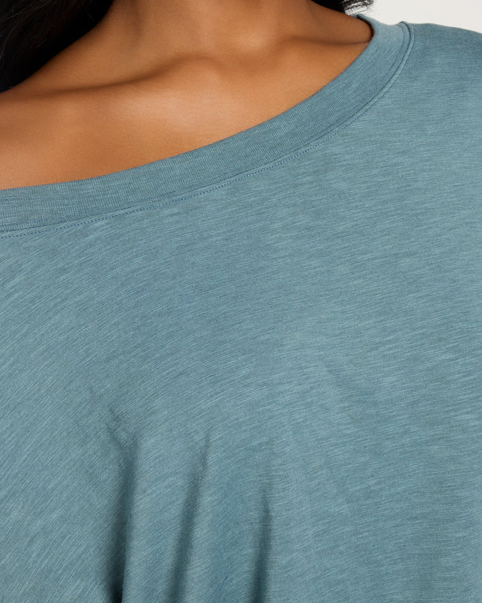 Lagoon $|& SEAS Brooksville Slub Off The Shoulder Top - SOF Full Front