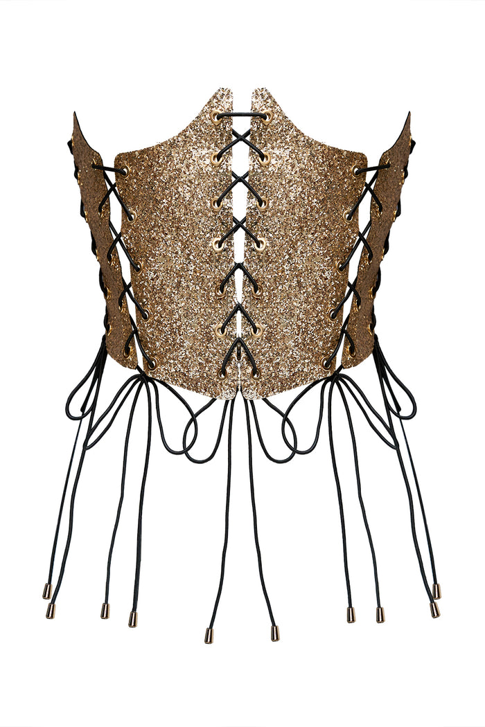 Cabaret Gold Shiny corset by Secret Room