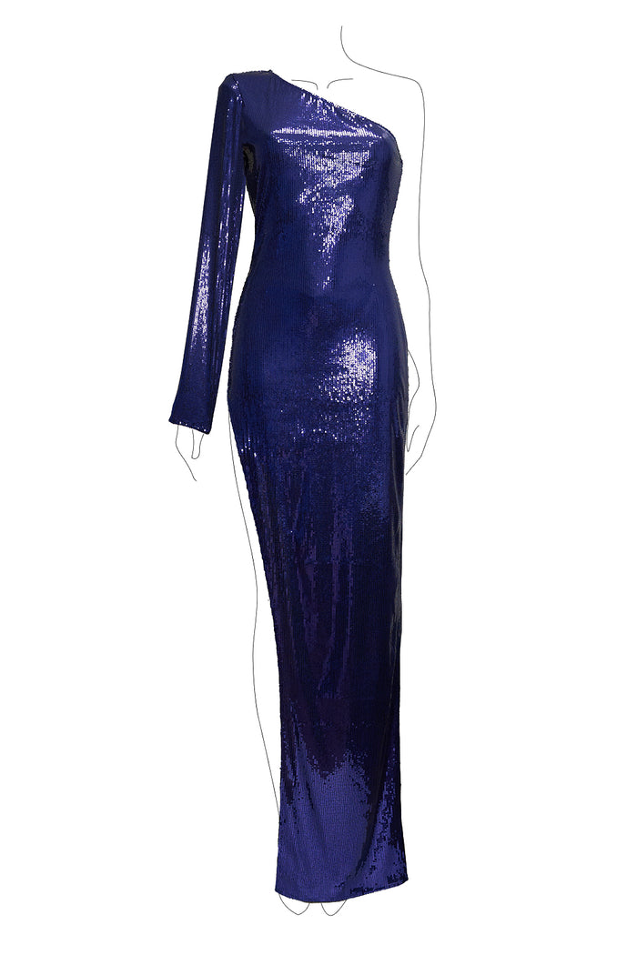 Capella violet sequined evening dress