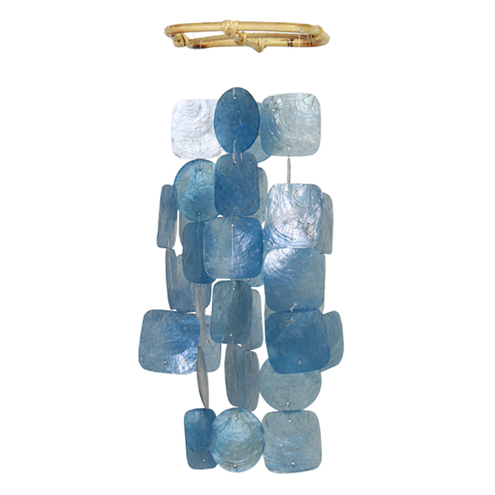 Capiz Chime Small Square | Blue