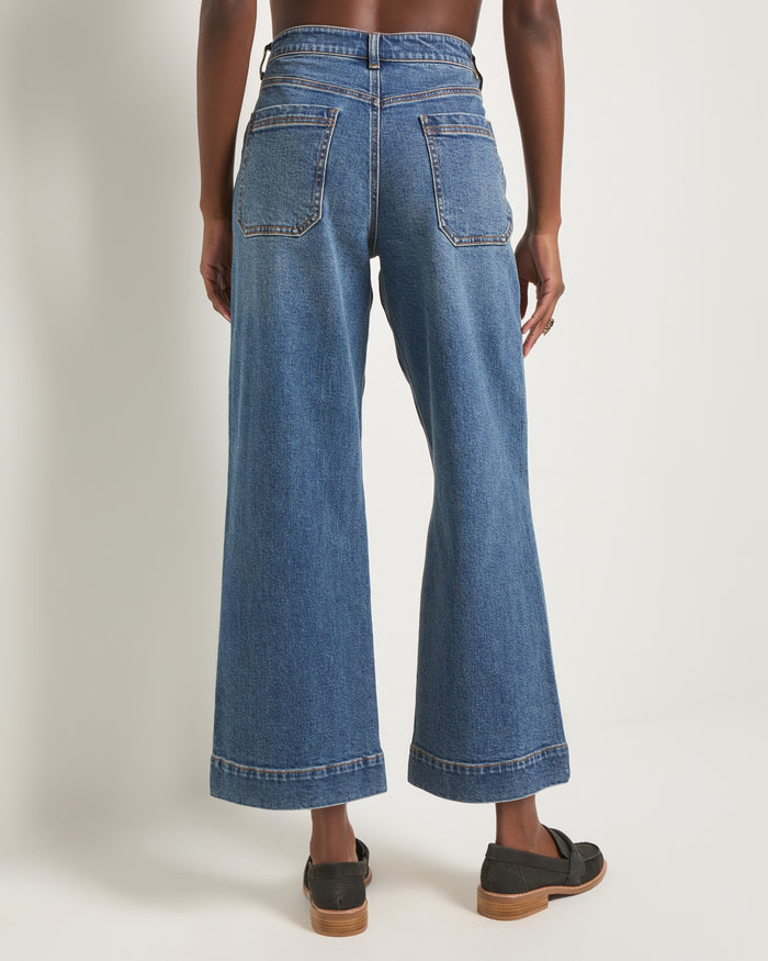 Storm $|& SEAS Caroline Cropped Wide Leg Jean - SOF Back