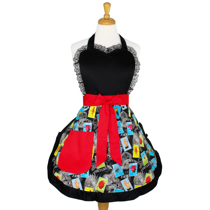 Cartas Marcadas Loteria Apron - Halloween Day of the Dead Apron