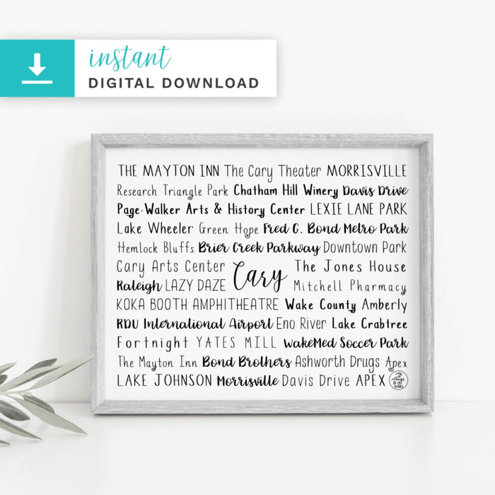 Cary, NC Digital Download