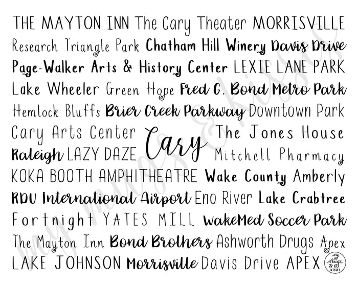 Cary, NC Digital Download