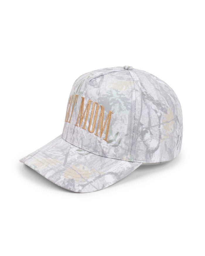 Gray $|& David & Young Cat Mom Camo Baseball Cap - Hanger Front