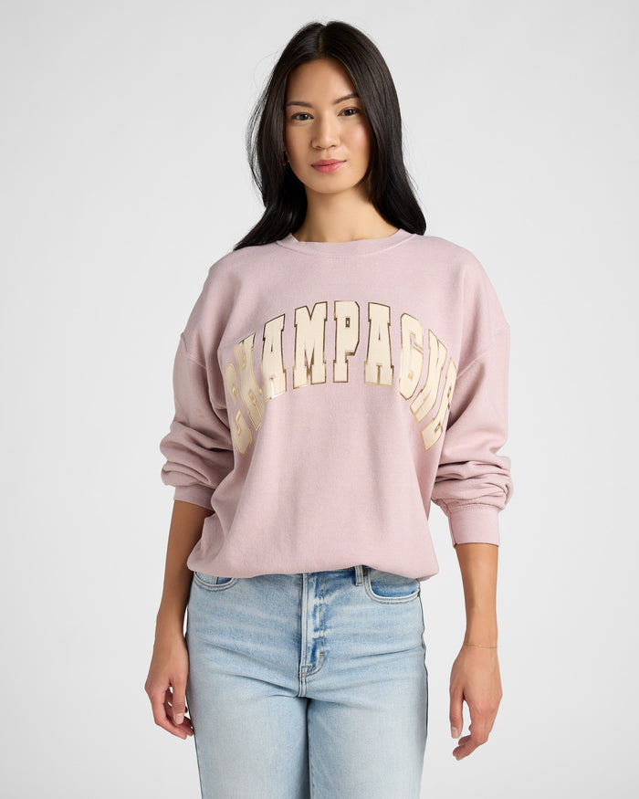 Shadow Pink $|& Project Social T Champagne Sweatshirt - SOF Front